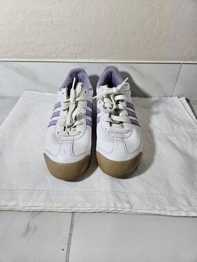 adidas White Sneakers with Lavender  Size 6.